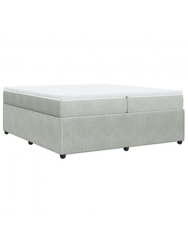 Giroletto a Molle con Materasso Grigio Chiaro 200x200cm Velluto