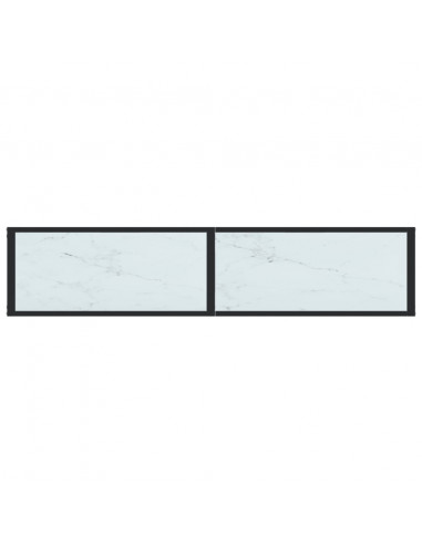 Tavolo Consolle Bianco Marmo 160x35x75,5 cm in Vetro Temperato