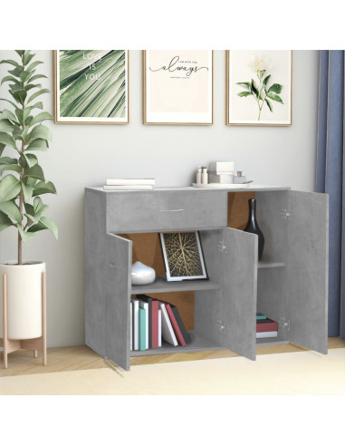 Credenza Grigio Cemento 88x30x70 cm in Legno Multistrato