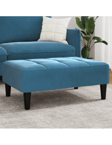 Poggiapiedi Blu 77x55x31 cm in Velluto
