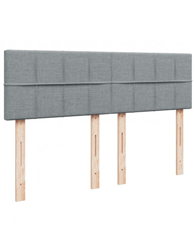 Giroletto a Molle con Materasso Grigio Chiaro 160x200cm Tessuto