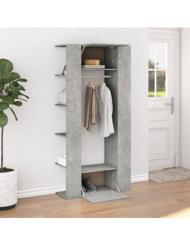 Scaffale Ingresso Grigio Cemento 97,5x37x99cm Legno Multistrato