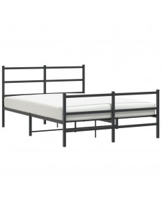 Giroletto con Testiera e Pediera Metallo Nero 140x190 cm 2