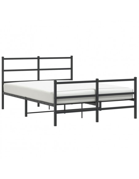 Giroletto con Testiera e Pediera Metallo Nero 140x190 cm