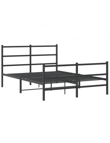 Giroletto con Testiera e Pediera Metallo Nero 140x190 cm