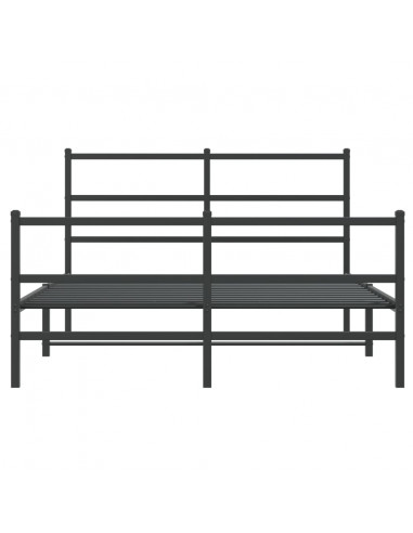 Giroletto con Testiera e Pediera Metallo Nero 140x190 cm