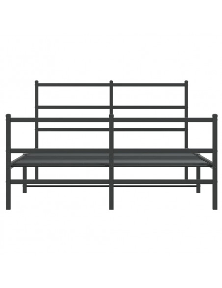 Giroletto con Testiera e Pediera Metallo Nero 140x190 cm