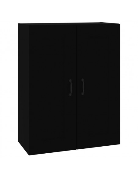 Armadietto Pensile a Parete Nero 69,5x32,5x90 cm