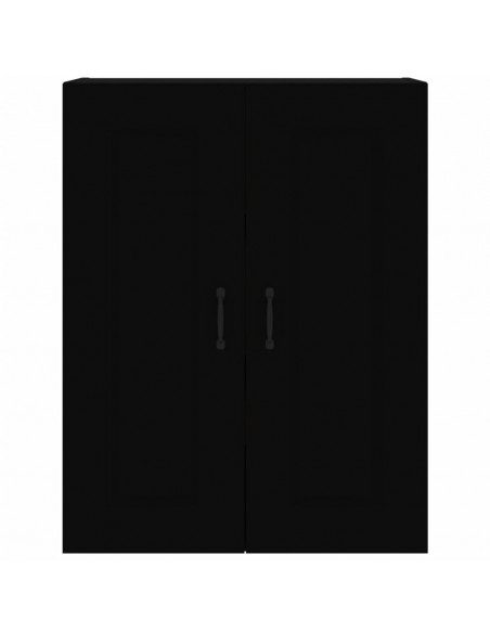 Armadietto Pensile a Parete Nero 69,5x32,5x90 cm