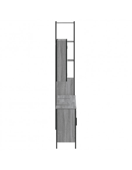 Set Mobili da Bagno 4 pz Grigio Sonoma in Legno Multistrato