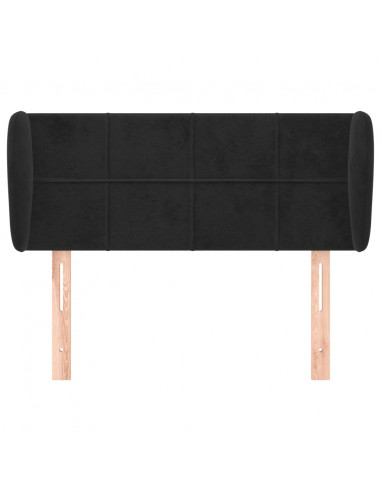 Testiera ad Orecchio Nera 103x23x78/88 cm in Velluto