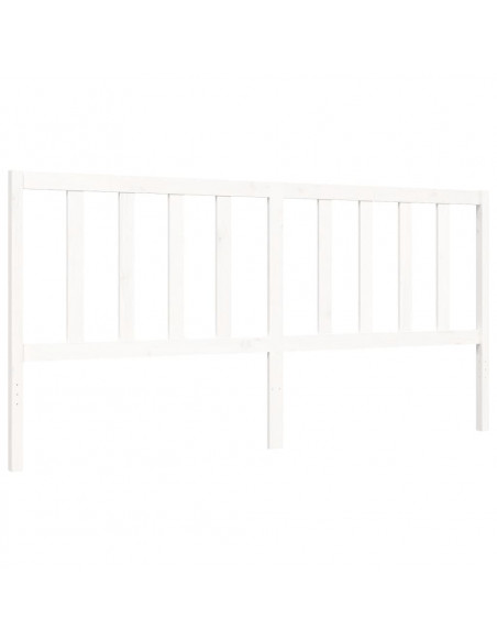Giroletto con Testiera Bianco 200x200 cm in Legno Massello