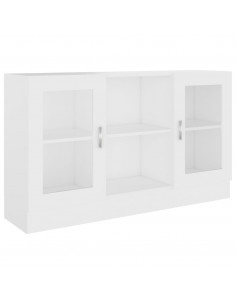 Armadietto con Vetrina Bianco 120x30,5x70 cm Legno Multistrato 2