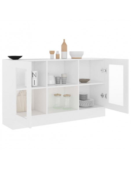 Armadietto con Vetrina Bianco 120x30,5x70 cm Legno Multistrato