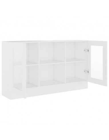 Armadietto con Vetrina Bianco 120x30,5x70 cm Legno Multistrato