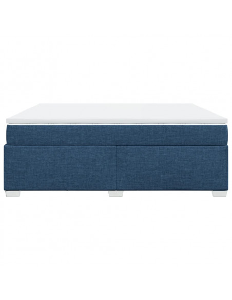 Giroletto a Molle con Materasso Blu 200x200 cm in Tessuto