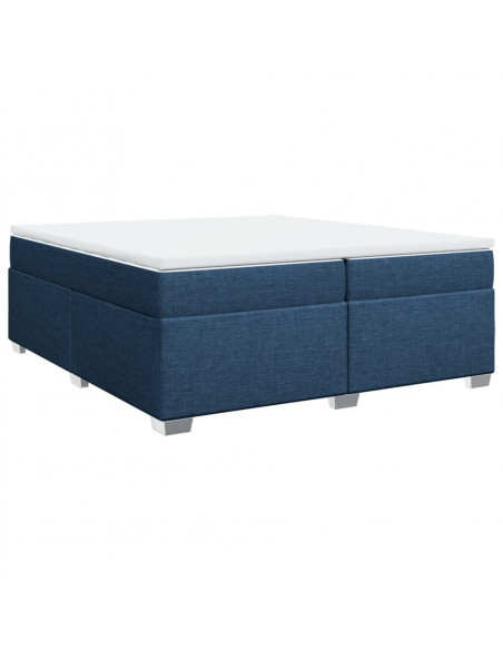 Giroletto a Molle con Materasso Blu 200x200 cm in Tessuto