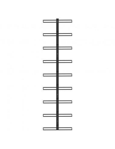 Portavini da Parete per 9 Bottiglie Nero in Ferro
