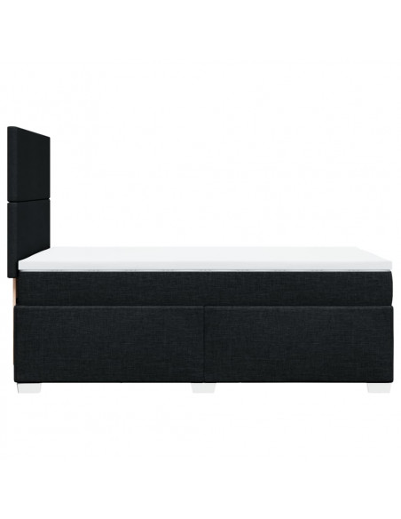 Giroletto a Molle con Materasso Nero 90x200 cm in Tessuto
