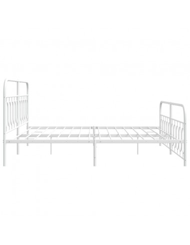 Giroletto con Testiera e Pediera Metallo Bianco 200x200 cm