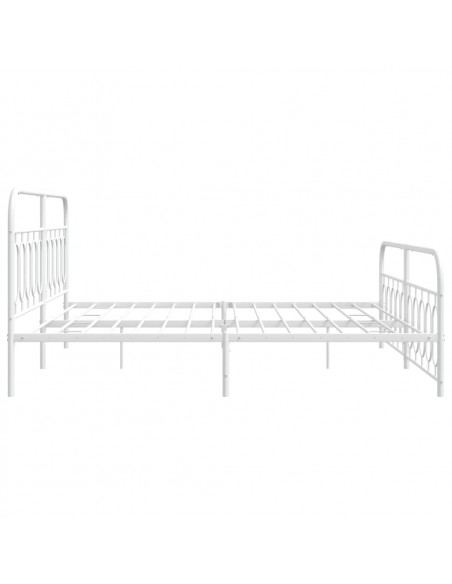 Giroletto con Testiera e Pediera Metallo Bianco 200x200 cm