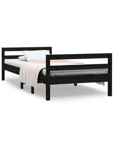 Giroletto Nero 75x190 cm in Legno Massello di Pino