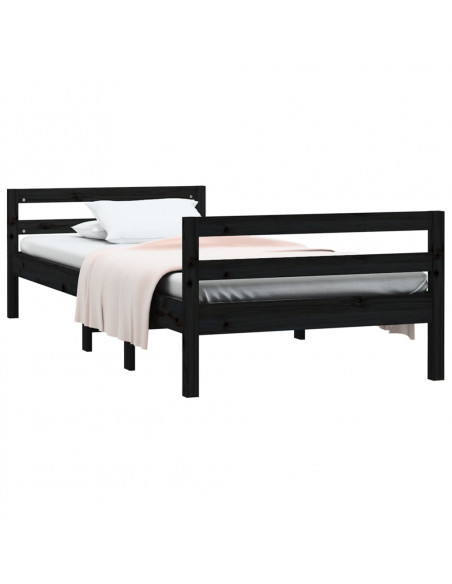 Giroletto Nero 75x190 cm in Legno Massello di Pino