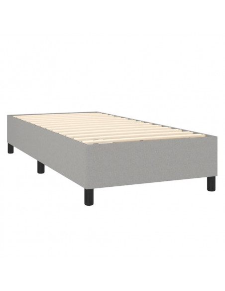 Giroletto a Molle con Materasso Grigio Chiaro 90x190 cm Tessuto