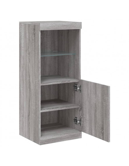 Credenza con Luci LED Grigio Sonoma 41x37x100 cm