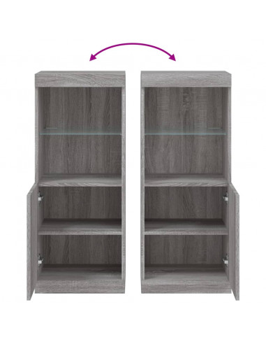 Credenza con Luci LED Grigio Sonoma 41x37x100 cm