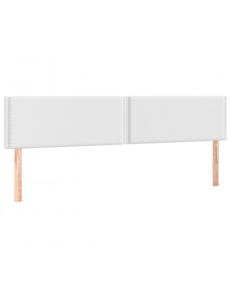 Testiera Bianca a LED 180x5x78/88 cm in Similpelle