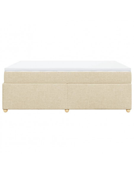Giroletto a Molle con Materasso Crema 160x200 cm in Tessuto