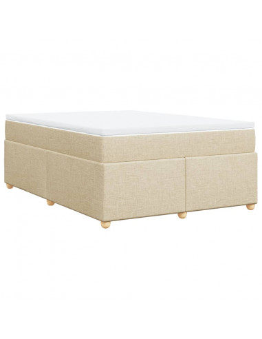 Giroletto a Molle con Materasso Crema 160x200 cm in Tessuto