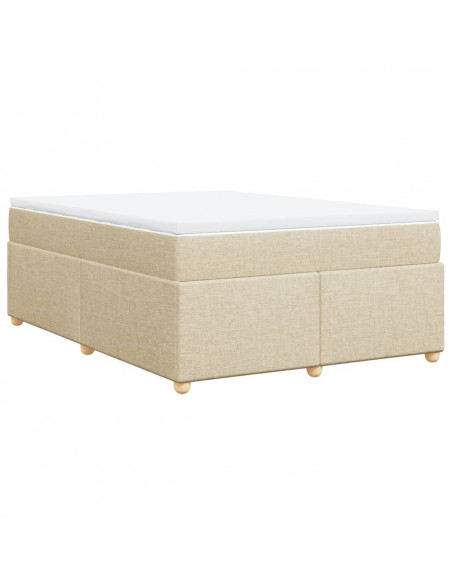 Giroletto a Molle con Materasso Crema 160x200 cm in Tessuto