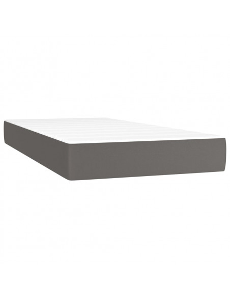 Materasso a Molle Grigio 80x200x20 cm in Similpelle