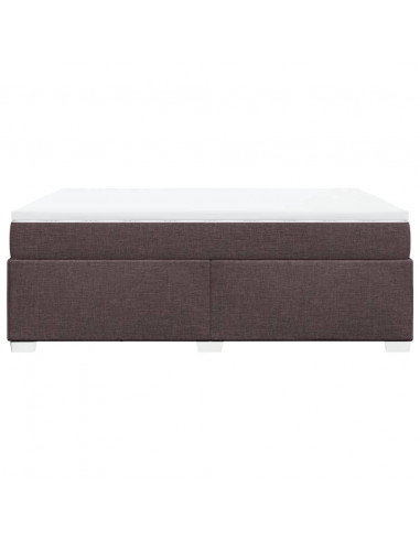 Giroletto a Molle con Materasso Marrone Scuro 140x200cm Tessuto