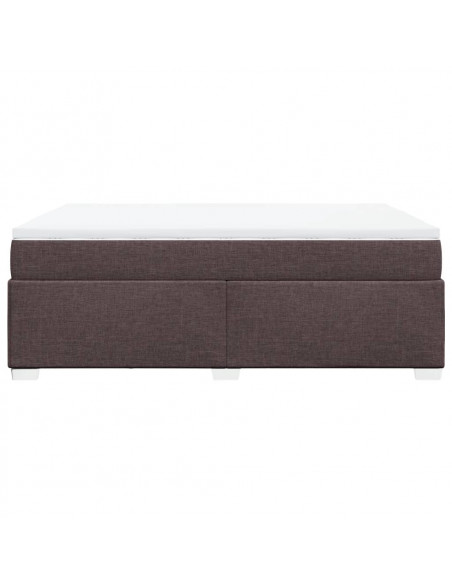 Giroletto a Molle con Materasso Marrone Scuro 140x200cm Tessuto