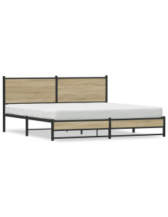 Giroletto senza Materaso in Metallo Rovere Sonoma 180x200 cm 2