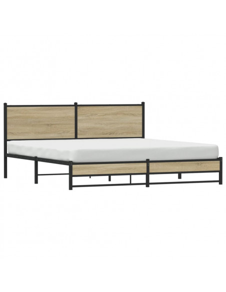 Giroletto senza Materaso in Metallo Rovere Sonoma 180x200 cm
