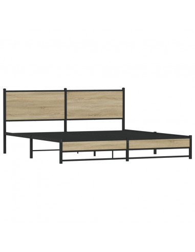 Giroletto senza Materaso in Metallo Rovere Sonoma 180x200 cm