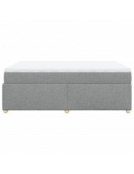 Giroletto a Molle con Materasso Grigio Chiaro 140x190cm Tessuto