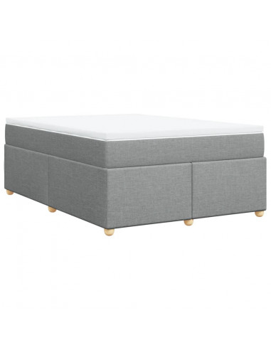 Giroletto a Molle con Materasso Grigio Chiaro 140x190cm Tessuto