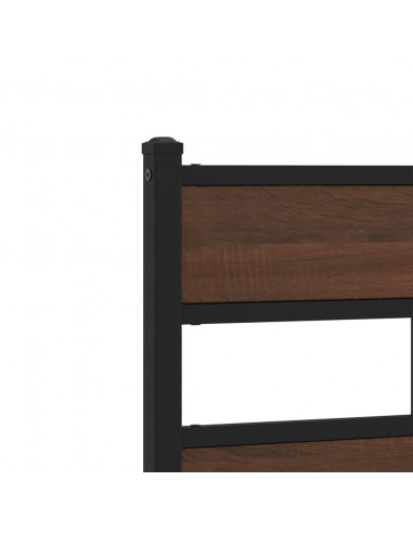 Testiera Rovere Marrone 107 cm in Acciaio e Truciolato