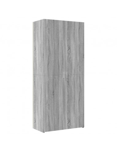 Credenza Grigio Sonoma 80x42,5x185 cm in Legno Multistrato