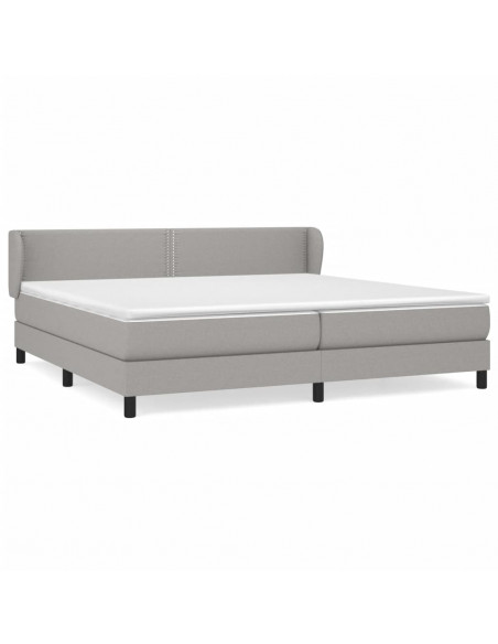 Giroletto a Molle con Materasso Grigio Chiaro 200x200cm Tessuto