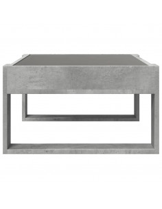 Tavolino da Salotto con LED Infinity Grigio Cemento 70x53x30 cm 2