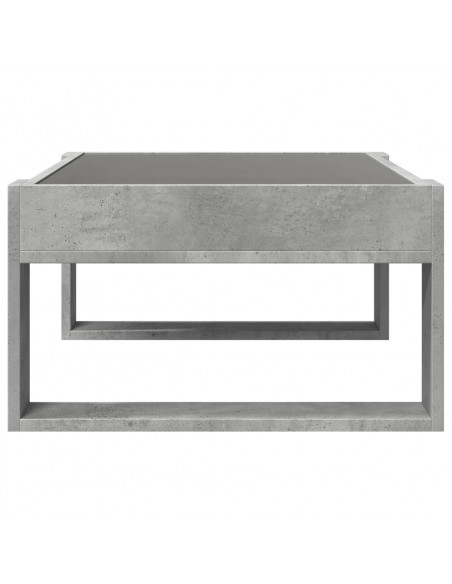Tavolino da Salotto con LED Infinity Grigio Cemento 70x53x30 cm