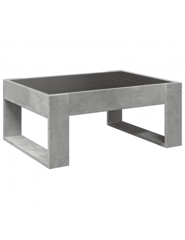 Tavolino da Salotto con LED Infinity Grigio Cemento 70x53x30 cm