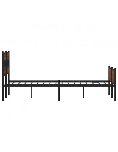 Giroletto senza Materaso in Metallo Rovere Marrone 160x200 cm