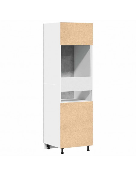 Mobile per Frigo Grigio Cemento 60x57x207 cm Legno Multistrato
